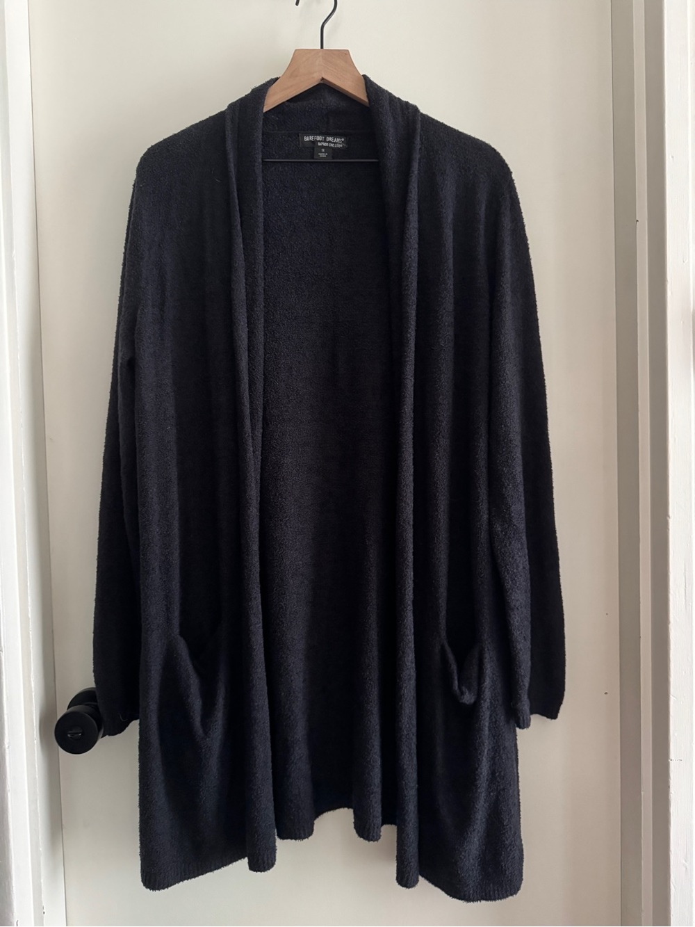 Barefoot Dreams Bamboo Chic Black Open-Front Cozy Cardigan - 1x